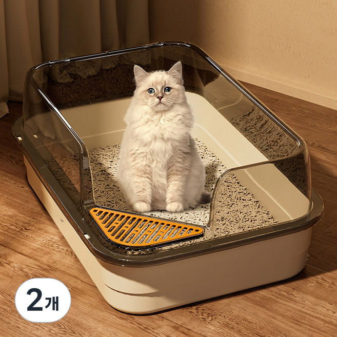 딩동펫 샌드플라워 대용량 고양이 화장실, 크림, 2개