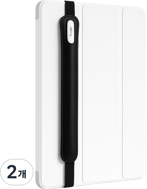 리브에잇 테블릿 펜 보관 탄성 밴드 가죽 케이스 15 x 195 mm, 블랙, 2개