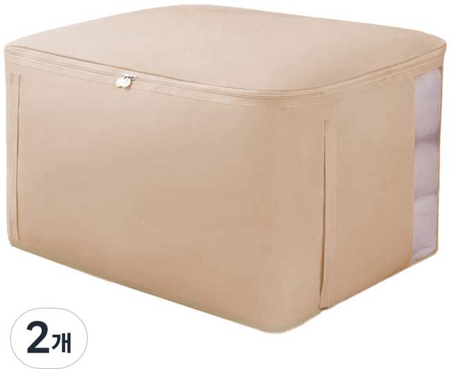 리빙공감 대용량 의류 이불 수납 정리 파우치, 아이보리, 2개