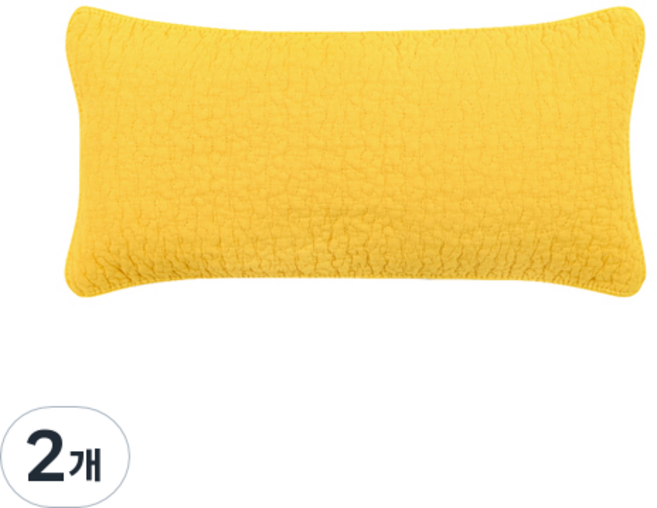 쉬즈홈 힐링 피그먼트 베개 커버 + 속통, 노랑, 2개