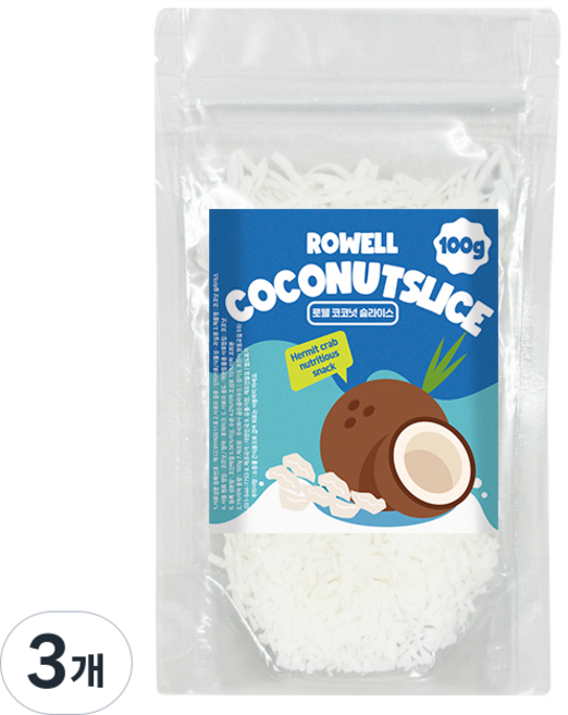 ROWELL 코코넛 슬라이스, 100g, 3개