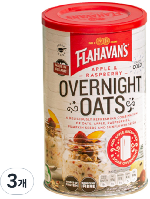 플라하반 오버나이트 오트밀, 450g, 3개