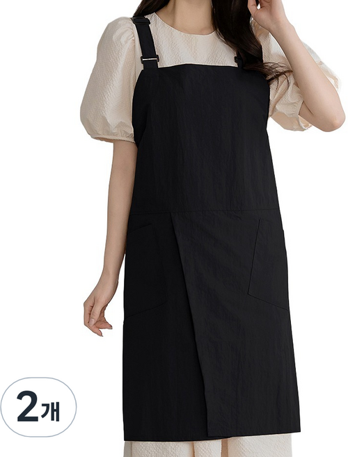 세경 방수 롱트임 빅사이즈 앞치마, 블랙, 2개