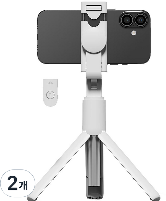 누아트 무선 블루투스 경량 스마트폰 삼각대 셀카봉, N-ST-L01, 화이트, 2개