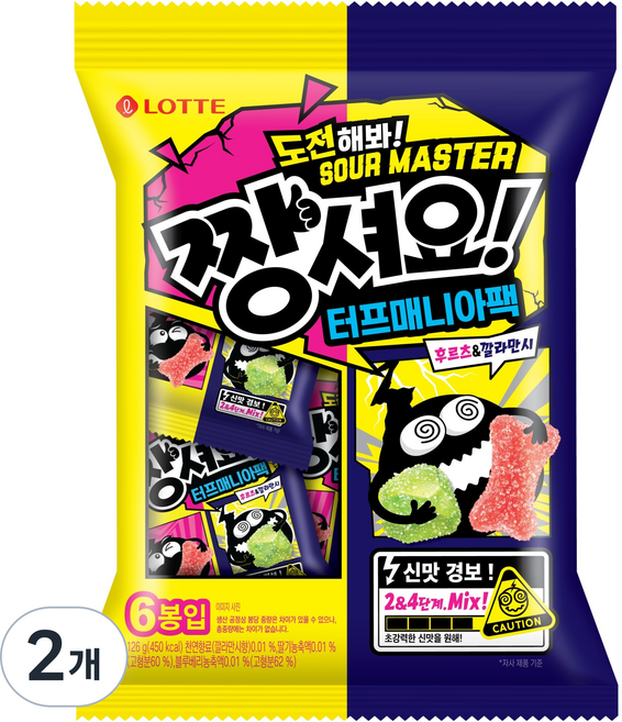 짱셔요 터프매니아팩, 2개, 126g