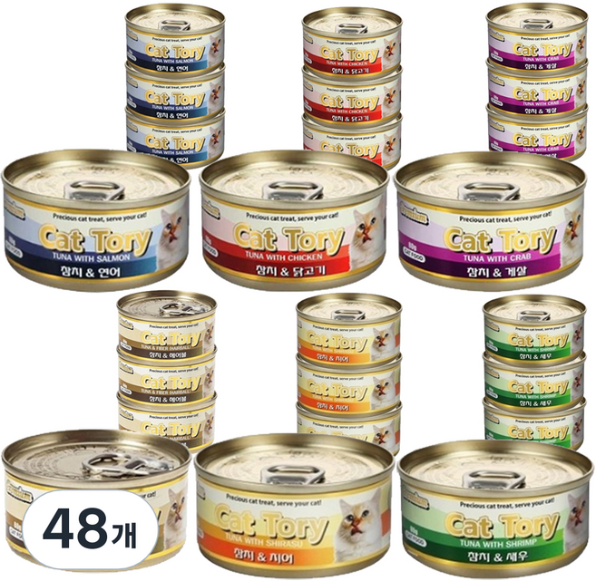 캣토리 고양이 캔, 혼합, 80g, 48개