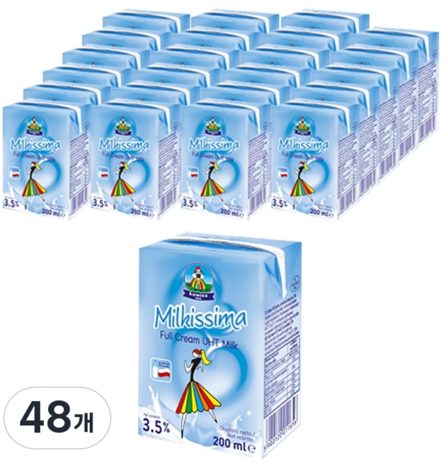 밀키스마 멸균우유, 200ml, 48개