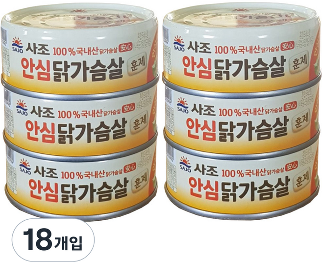 사조 안심 훈제 닭가슴살, 90g, 18개입