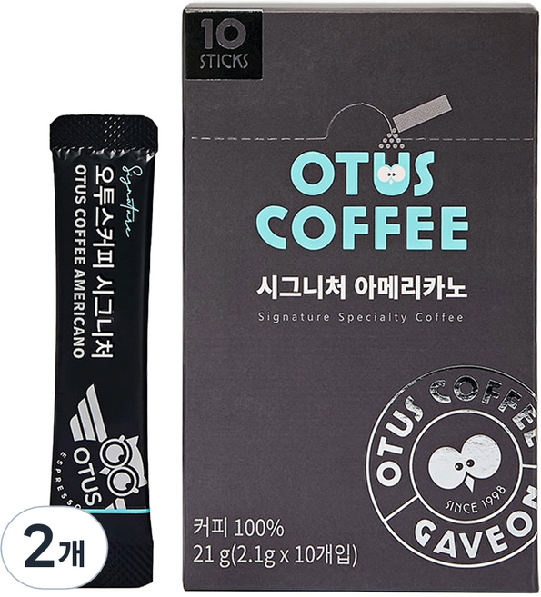 오투스 시그니처 아메리카노 원두커피믹스, 21g, 2개, 10개입