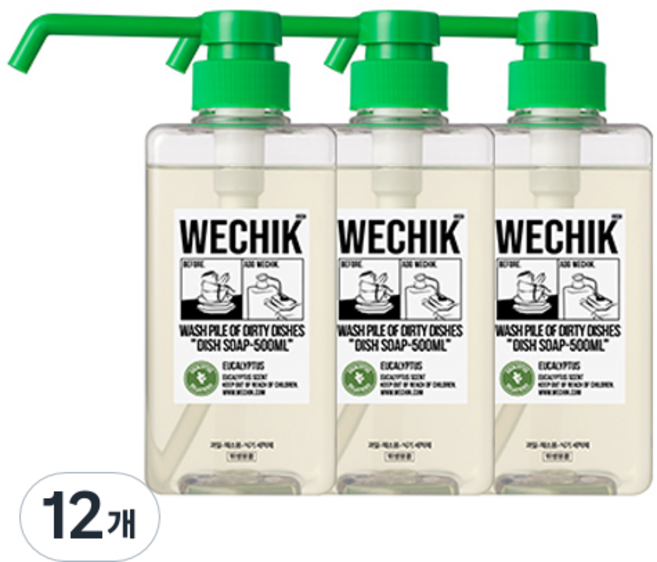 위칙 멀티플 주방세제, 500ml, 12개