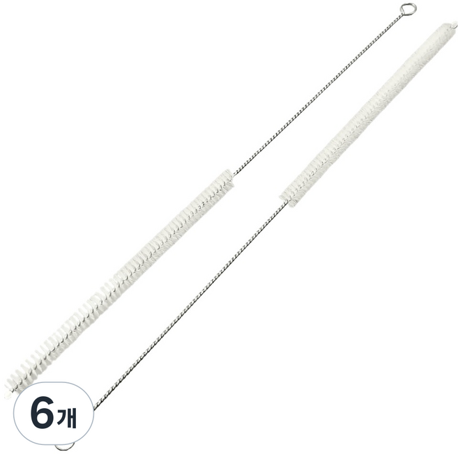모나홈 텀블러 전용 롱스텐304 긴빨대 세척솔 35cm, 화이트, 6개