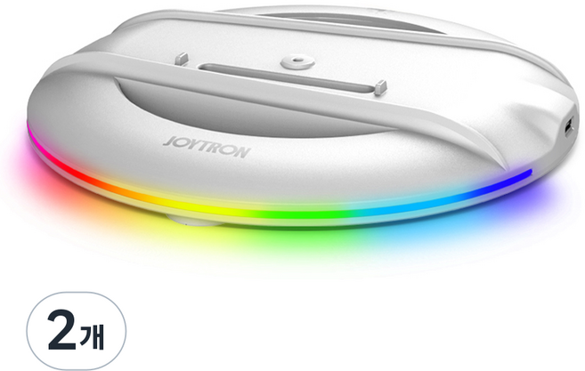 조이트론 PS 5 슬림 RGB 서클 세로 스탠드, JTP5-207, 화이트, 2개