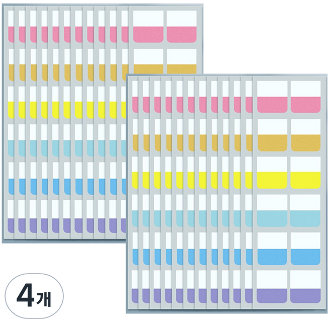 만들하비 인덱스 접착 메모지 대용량 16 네온컬러, 4개, 120개입