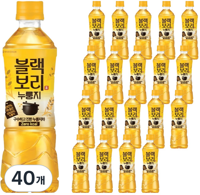 하이트진로 블랙보리 누룽지 제로칼로리, 40개, 500ml