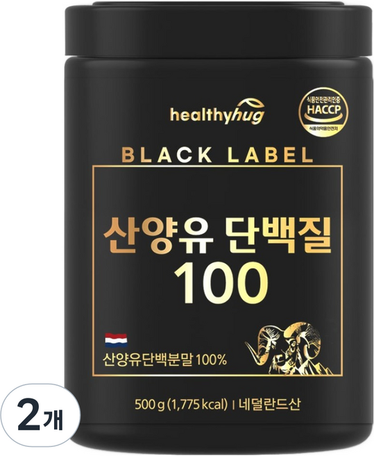헬씨허그 산양유 단백질 100, 500g, 2개