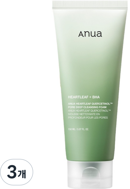 Anua 魚腥草異蘚醇皮脂毛孔深層潔面乳, 150ml, 3個