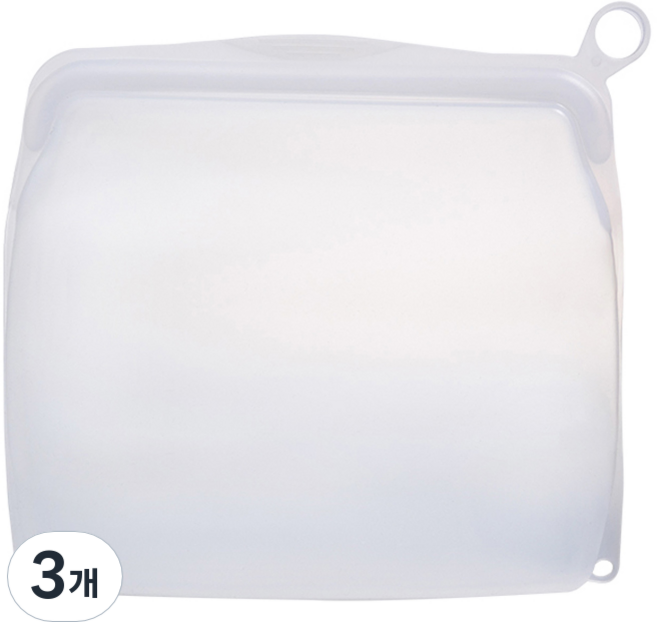 살림백서 생활백서 제로웨이스트 실리콘 지퍼백 1500ml, 화이트, 3개