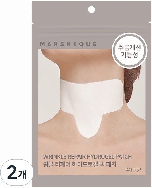 마르시끄 링클 리페어 하이드로겔 넥 패치, 4개입, 2개 - 쿠팡