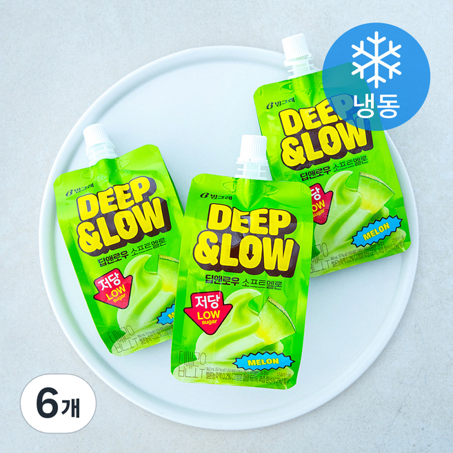 딥앤로우 저당 소프트멜론 아이스크림 (냉동), 6개, 1개입, 160ml