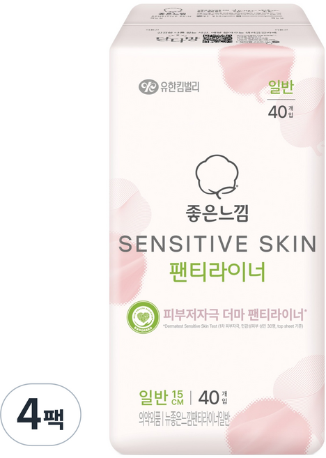 좋은느낌 센서티브스킨 팬티라이너, 일반, 40개입, 4개