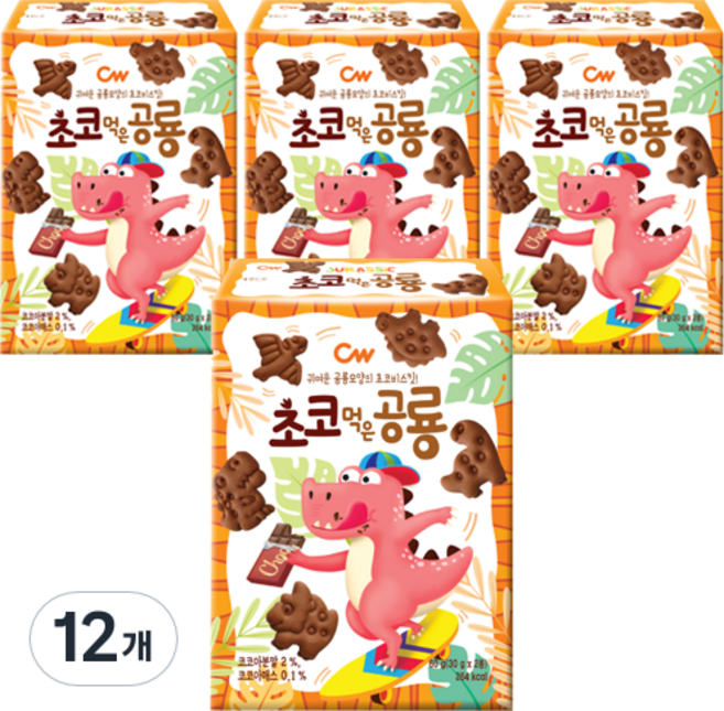 청우식품 초코먹은 공룡, 60g, 12개