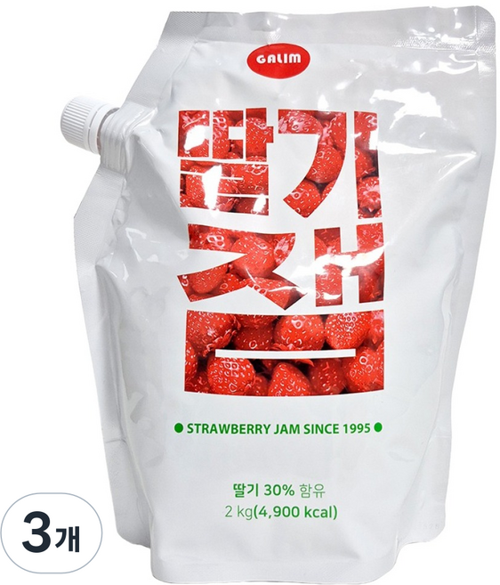 가림 딸기잼, 2kg, 3개