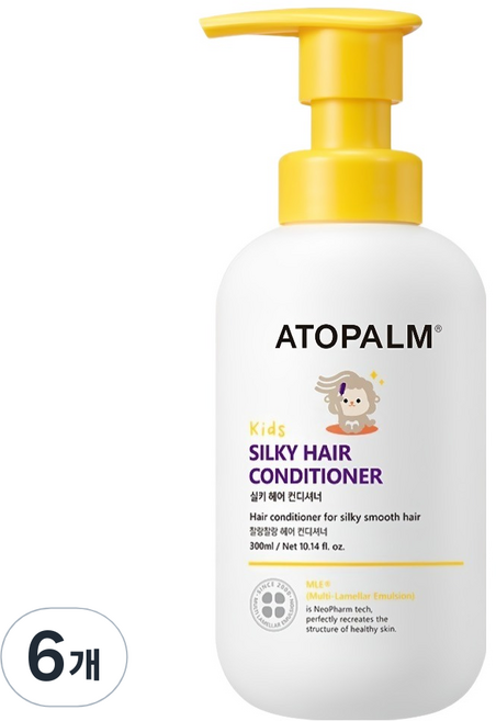 아토팜 아동용 실키 헤어 컨디셔너, 300ml, 6개