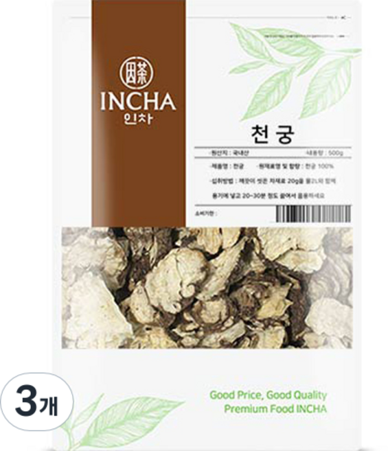 Incha 因茶 川芎茶, 500g, 3個