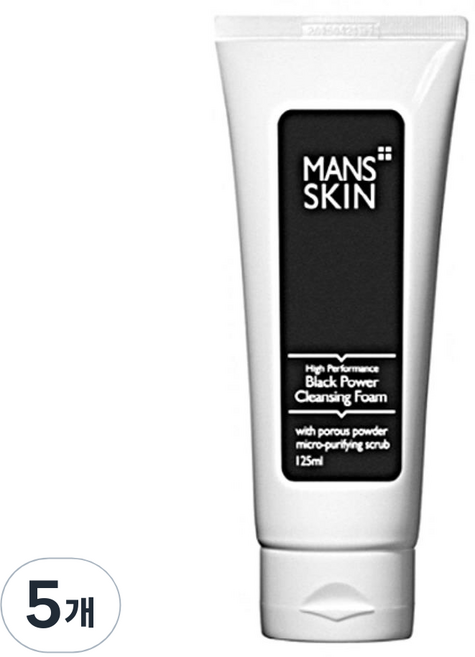 맨즈스킨 하이퍼포먼스 블랙파워 클렌징폼, 5개, 125ml