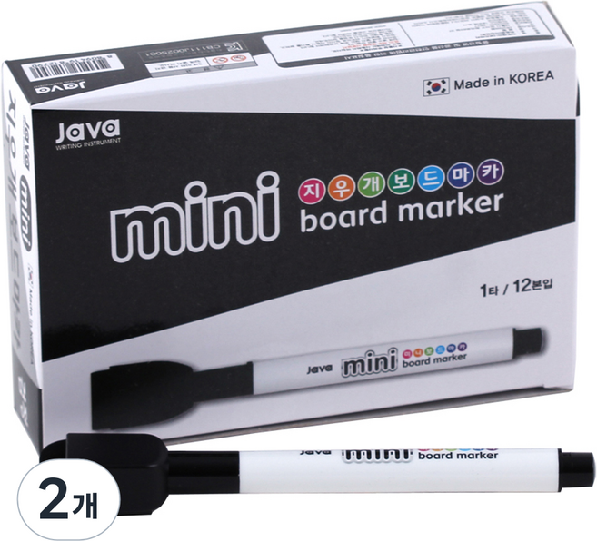 자바펜 지우개 미니보드마카, 검정, 24개