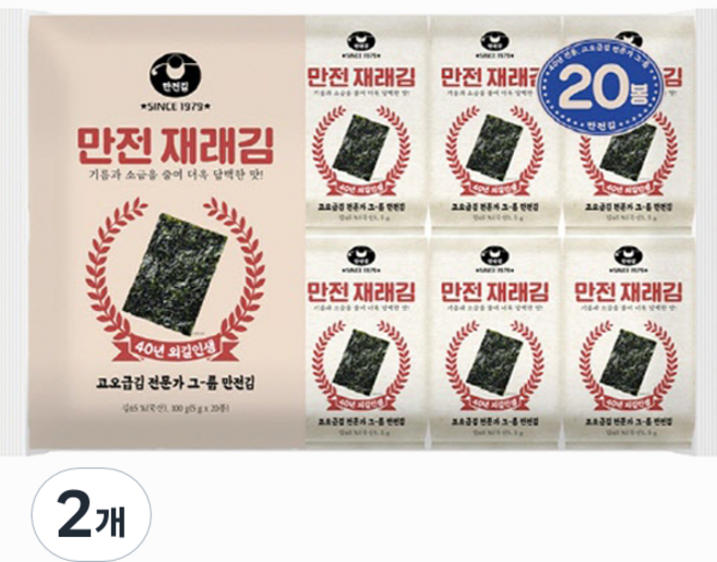 만전김 재래김 20p, 100g, 2개