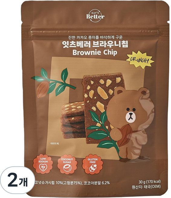 잇츠베러 브라우니칩, 30g, 2개