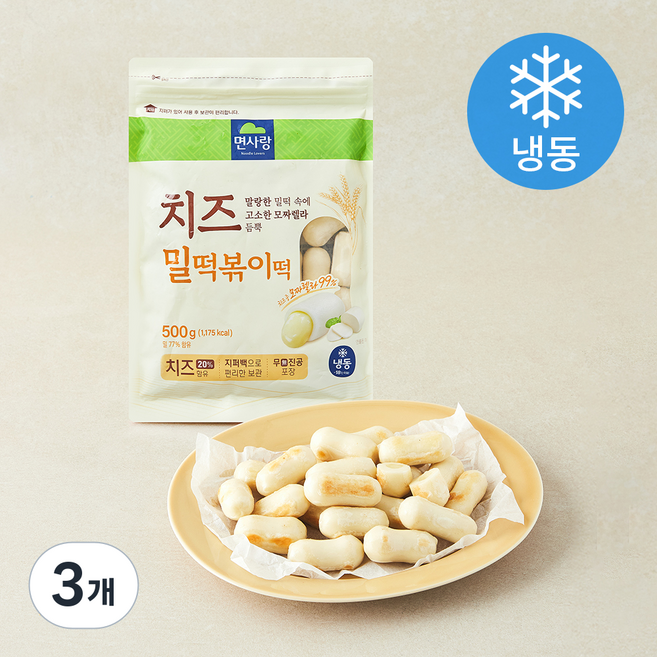 면사랑 치즈 밀떡볶이떡 (냉동), 500g, 3개