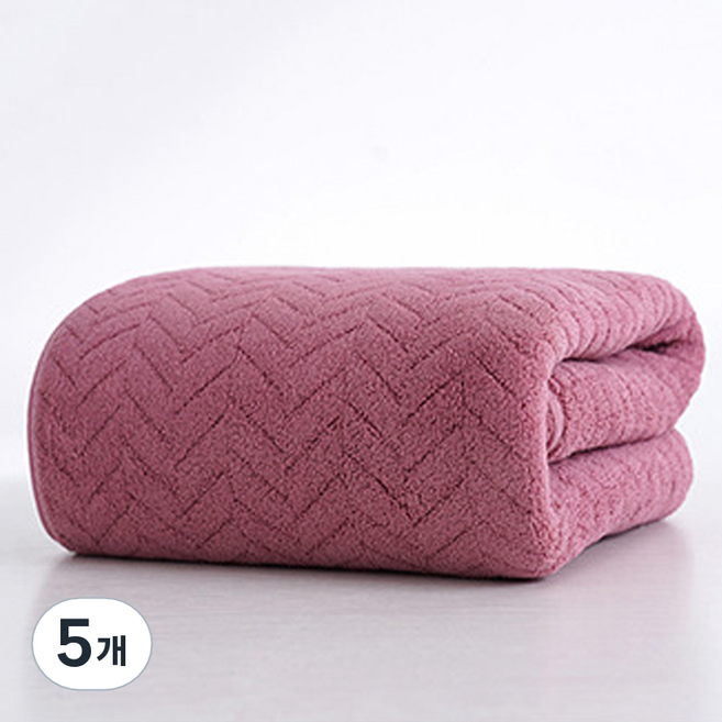 원이네 대형 샤워타월 극세사, 핑크, 5개