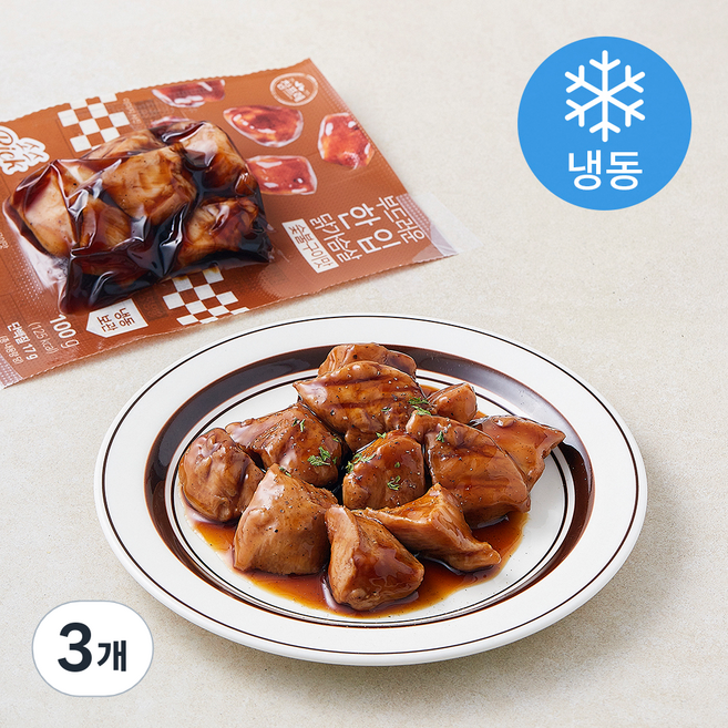 부드러운 한입닭가슴살 숯불구이맛 (냉동), 100g, 3개, 1개입