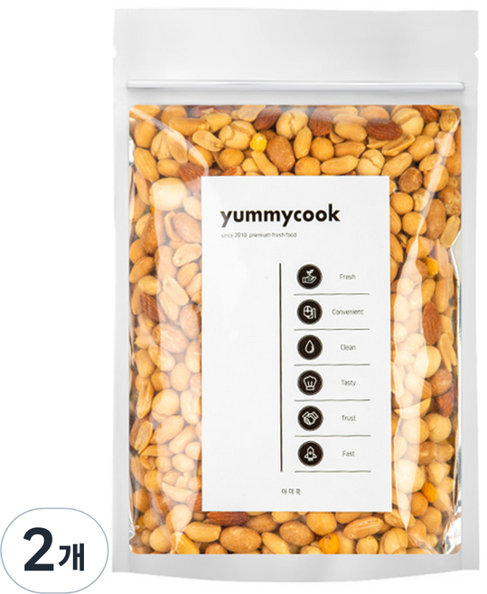 야미쿡 믹스넛 지퍼백, 700g, 2개