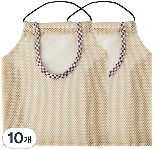 일상나눔 다용도 야채 과일 수납망, 베이지, 10개