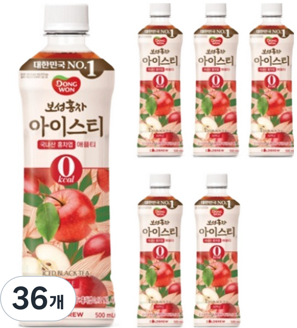 동원보성홍차 아이스티 애플, 500ml, 36개
