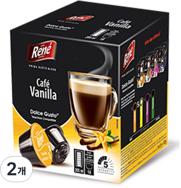 Rene 돌체구스토 캡슐호환 바닐라향커피, 2개, 16개입, 7g