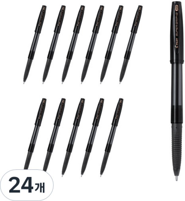 PILOT 百樂 Super Grip G 按壓式油性原子筆 1.6mm BPS-GG-XB, 24個, 黑色