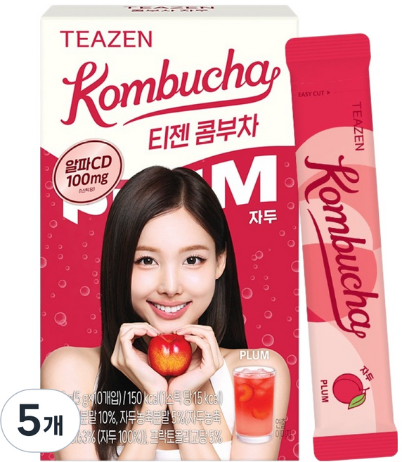 티젠 알파CD 콤부차 자두, 5g, 5개, 10개입