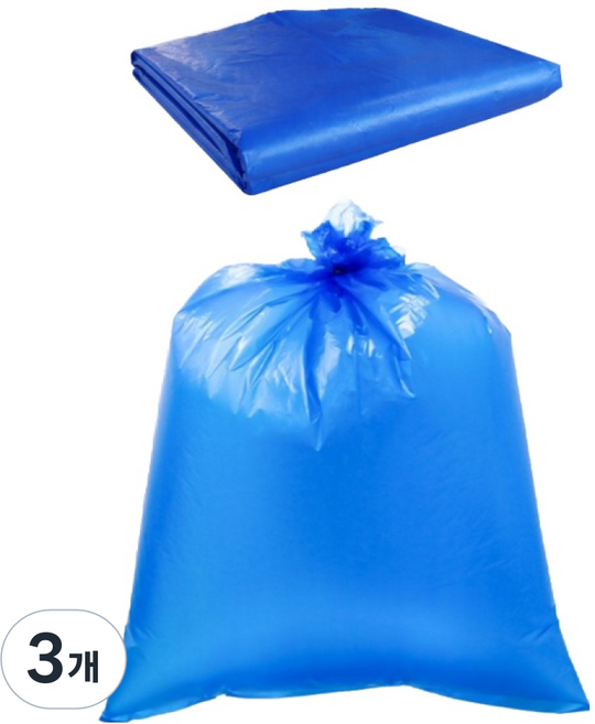 Woojin Clean Life 加厚可回收平口垃圾塑膠袋 藍色 100入, 3個, 30L