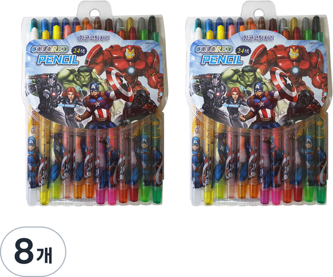 마블 어벤져스 색연필, 8개, 24색