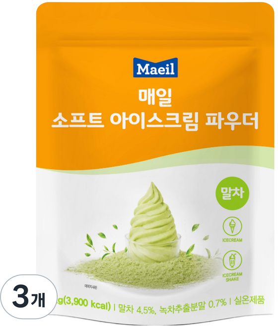 매일유업 소프트 아이스크림 파우더 말차, 1kg, 3개