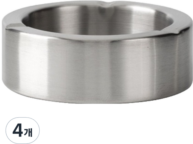 로프트마켓 스텐 깔끔 심플 재떨이 12cm, 실버, 4개