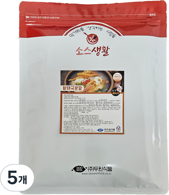 두원식품 황태국 분말, 1kg, 5개