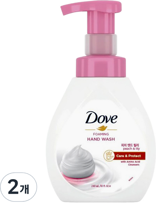 도브 포밍 핸드워시 피치 국문 보틀, 2개, 240ml