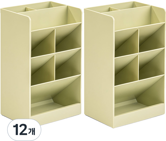 델리 데스크 오거나이저 8칸 분리 사선꽂이 점보 정리함 8939-0, 밀크그린, 12개