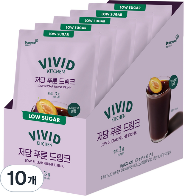 VIVID KITCHEN 低糖西梅汁, 200g, 10包