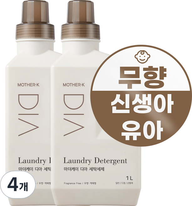 마더케이 디아 세탁세제, 1L, 4개
